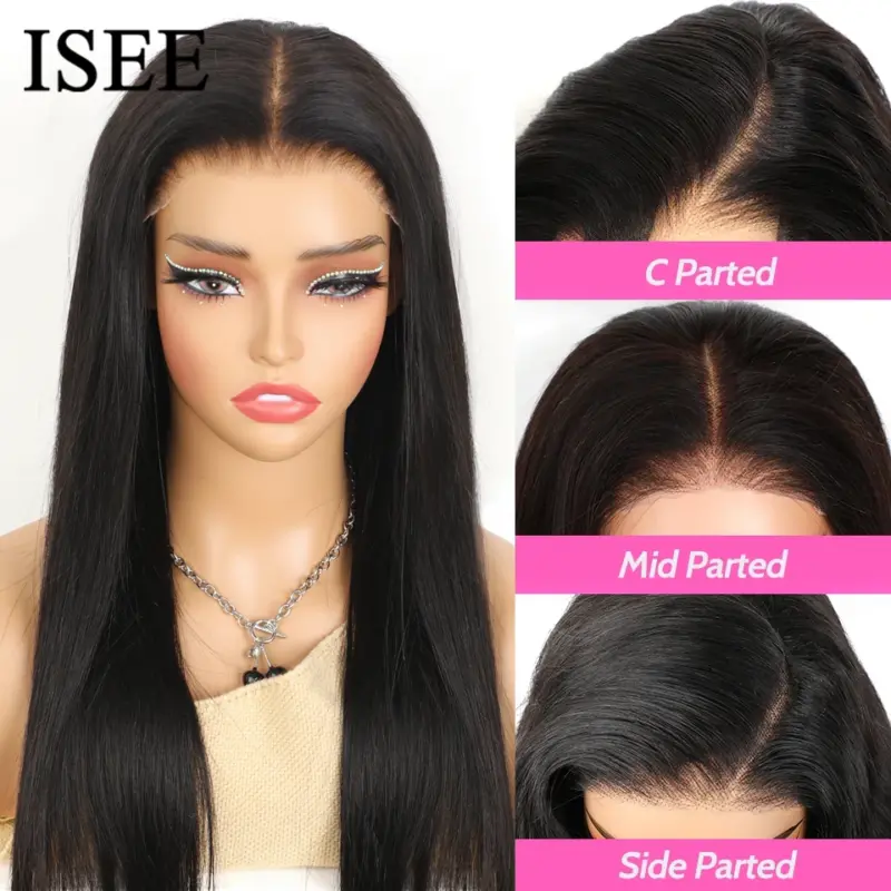 ISEE Hair Glueless Wig Human Hair Ready To Wear Straight Glueless Preplucked Wear And Go Wigs 6X4 HD Lace Front Wigs PreCut Lace - AliExpress 200165144