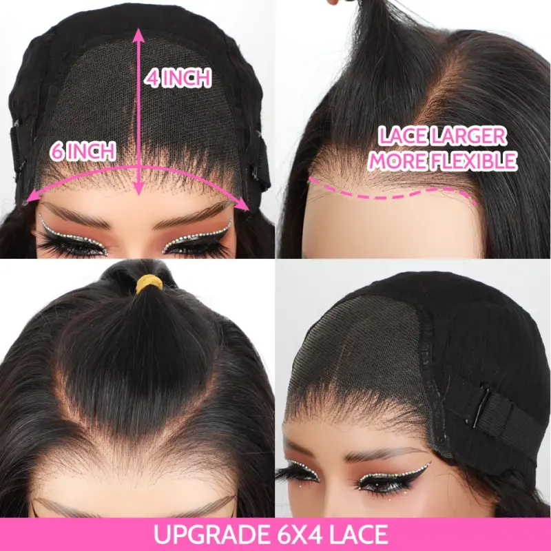 ISEE Hair Glueless Wig Human Hair Ready To Wear Straight Glueless Preplucked Wear And Go Wigs 6X4 HD Lace Front Wigs PreCut Lace - AliExpress 200165144