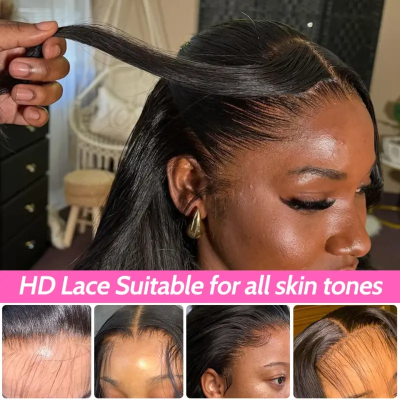 ISEE Hair Glueless Wig Human Hair Ready To Wear Straight Glueless Preplucked Wear And Go Wigs 6X4 HD Lace Front Wigs PreCut Lace - AliExpress 200165144